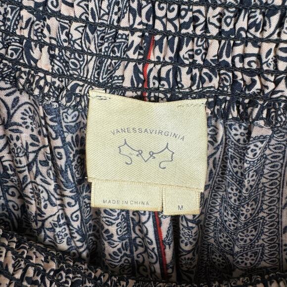 Vanessa Virginia Anthropologie Womens Lace Trim Off the Shoulder Tunic Top Sz M - Picture 9 of 15